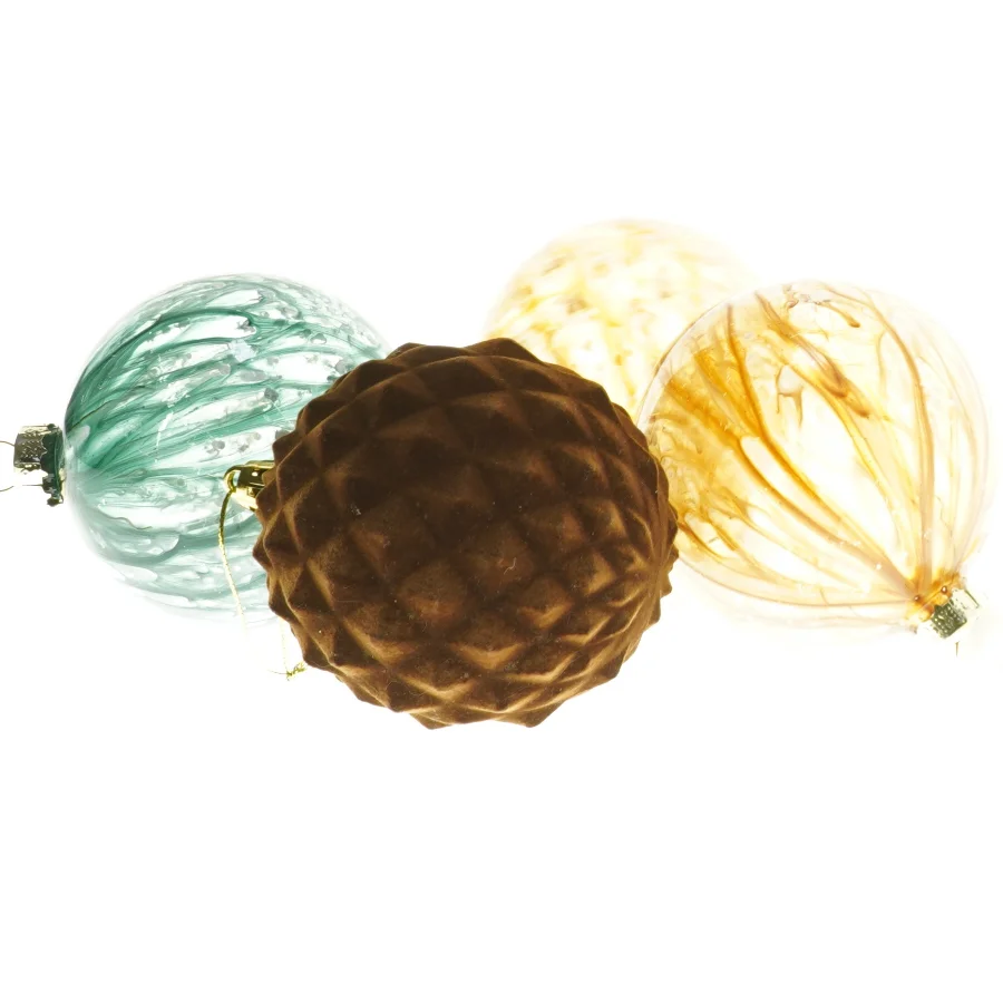 Julekugler, 4 stk (str. 4 stk 9,5 cm)