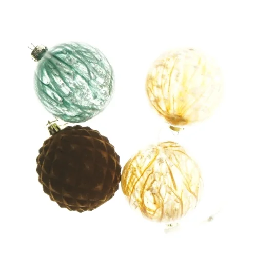 Julekugler, 4 stk (str. 4 stk 9,5 cm)