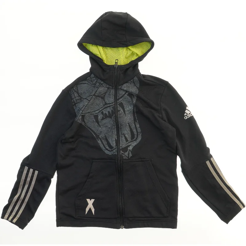 Jakke med hætte og grafisk design fra Adidas (str. 152)