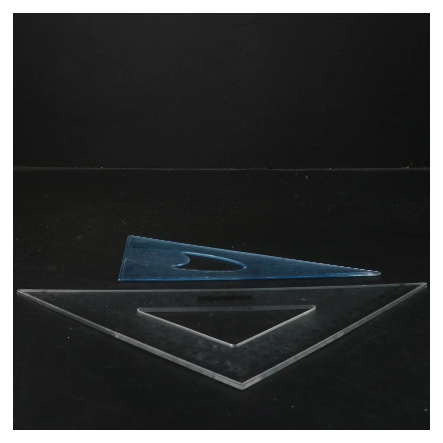 Sæt med trekanter og vinkelmåler (str. 30 cm)