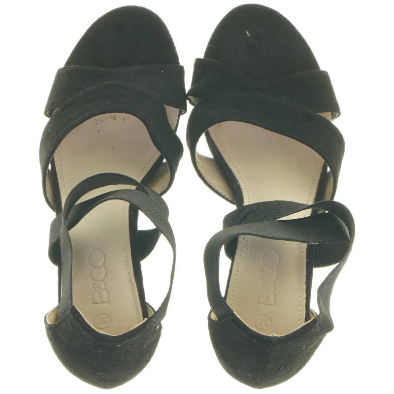 Sorte højhælede sandaler fra B&CO (str. 38 )