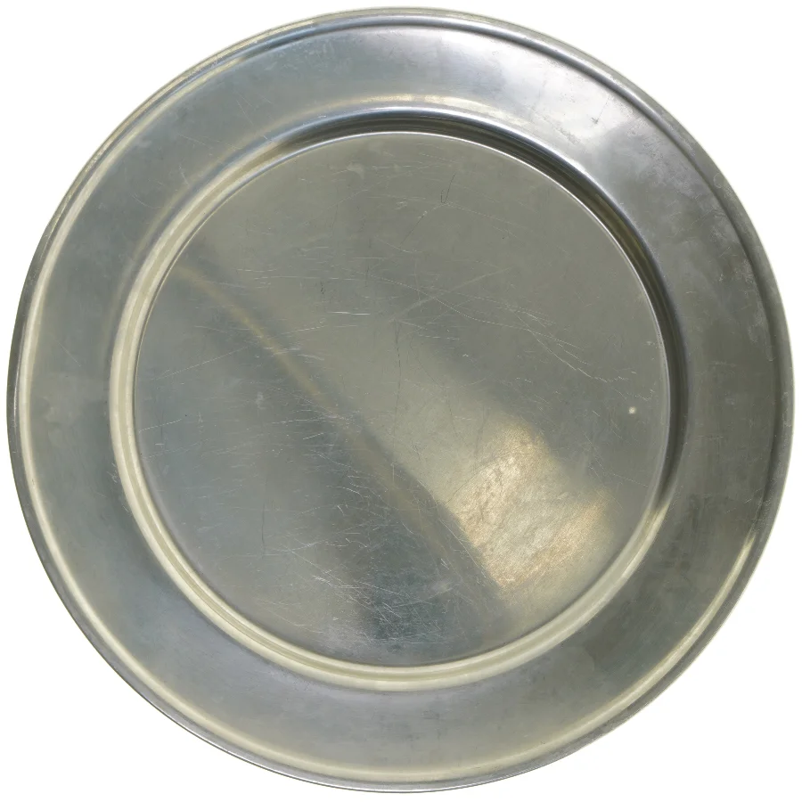 Rund metalbakke/stålfad (str. Ø 37,5 cm)