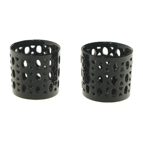 Sort fyrfadsstage sæt (str. Ø 7 cm)