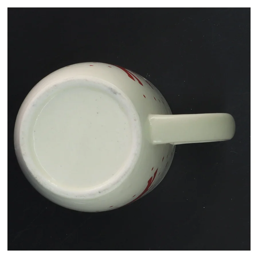 Hvid krus med rensdyrmotiv (str. Ø 8 cm længde 11 cm)