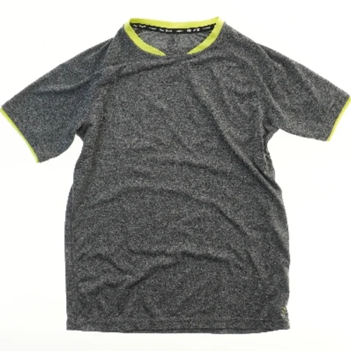 Grå t-shirt med grønne detaljer fra H&M sport (str. S)