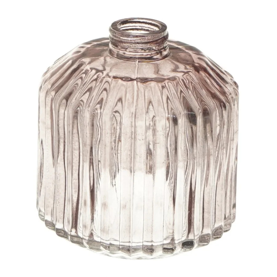 Glasvase med riller (str. 9,5 cm)