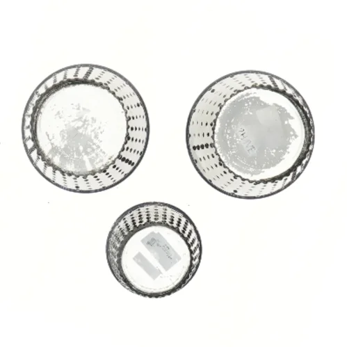 2Have Sæt af tre blomsterpotter i sort glas (str. 3 stk Ø 13,5 & 10 cm længde 13 cm)