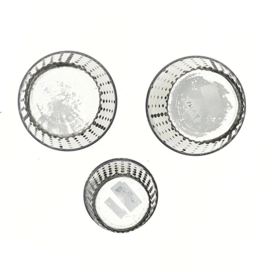 2Have Sæt af tre blomsterpotter i sort glas (str. 3 stk Ø 13,5 & 10 cm længde 13 cm)