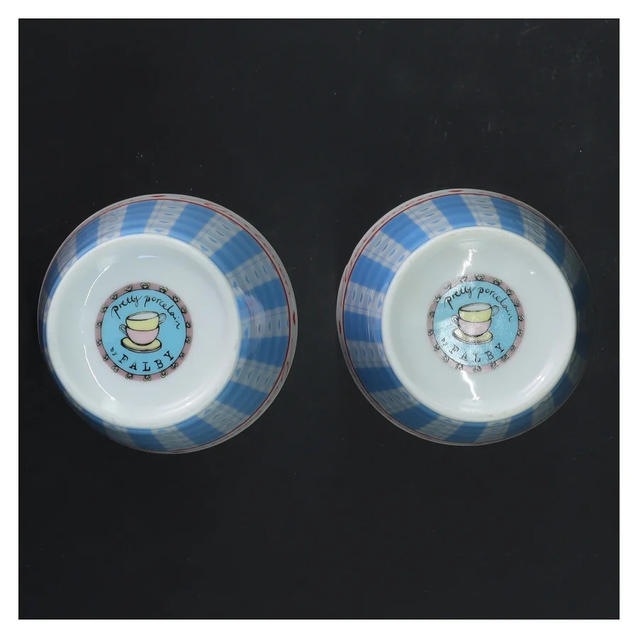 Porcelænskrus sæt fra Falby (str. 2 stk Ø 9 cm længde 10 cm)