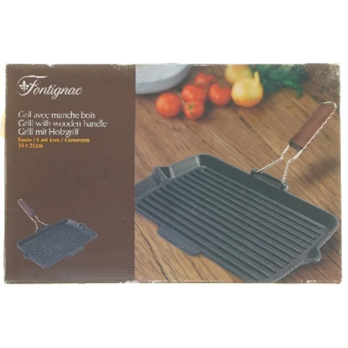 Fontignac grillpande med træhåndtag fra Fontignac (str. 38x24 cm)