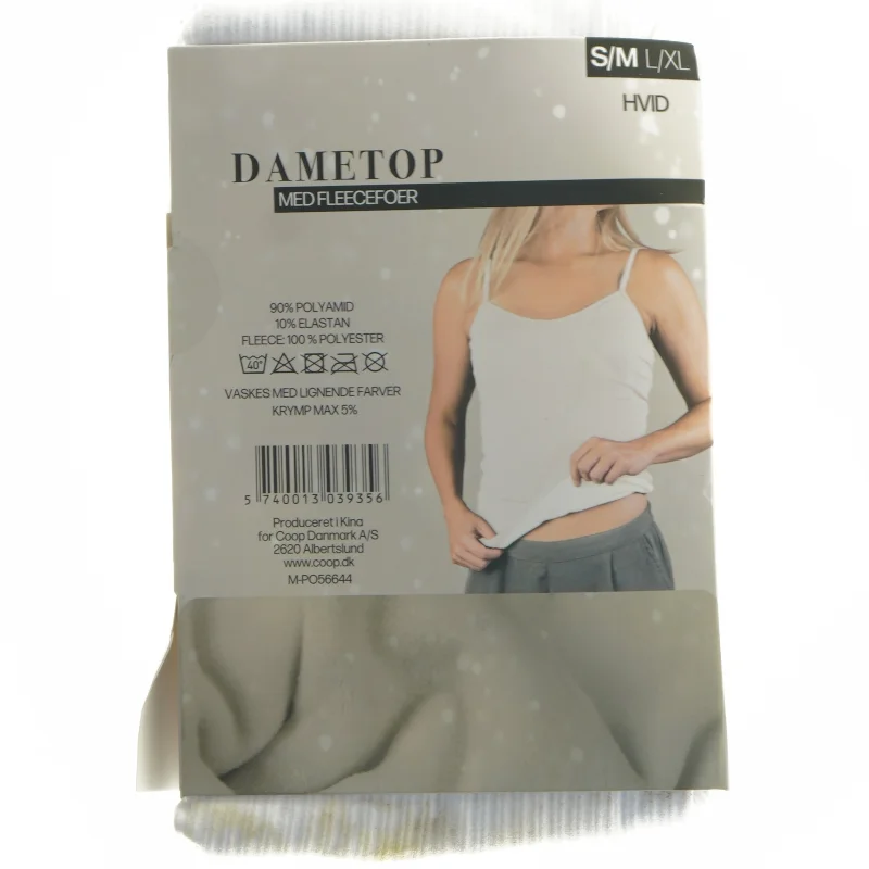 Hvid dametop med fleece fra Coop (str. s/m, cm)
