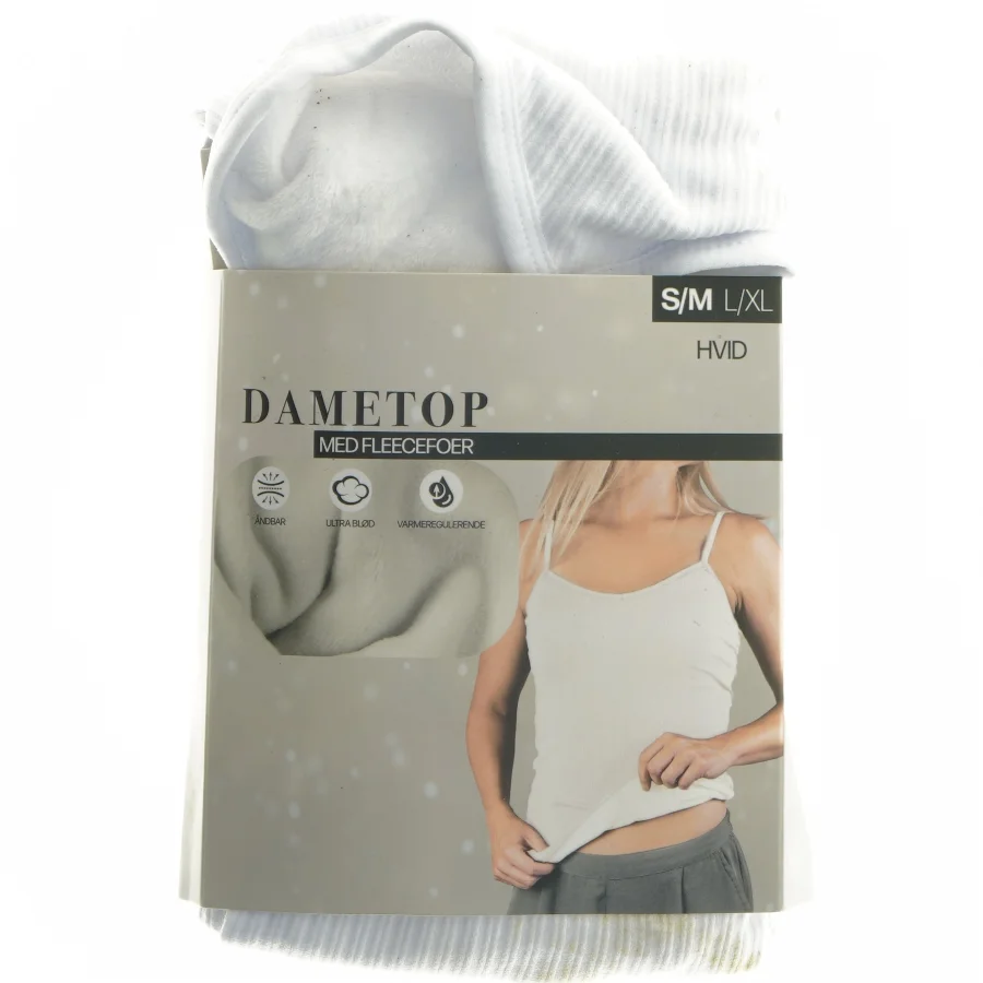 Hvid dametop med fleece fra Coop (str. s/m, cm)