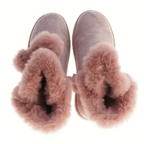 Lyserøde støvler med pelsdetaljer (str. 39 )