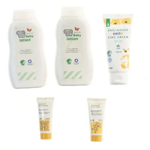 Sæt med babylotion og zinkcreme (str. 5 stk 16-9 cm)
