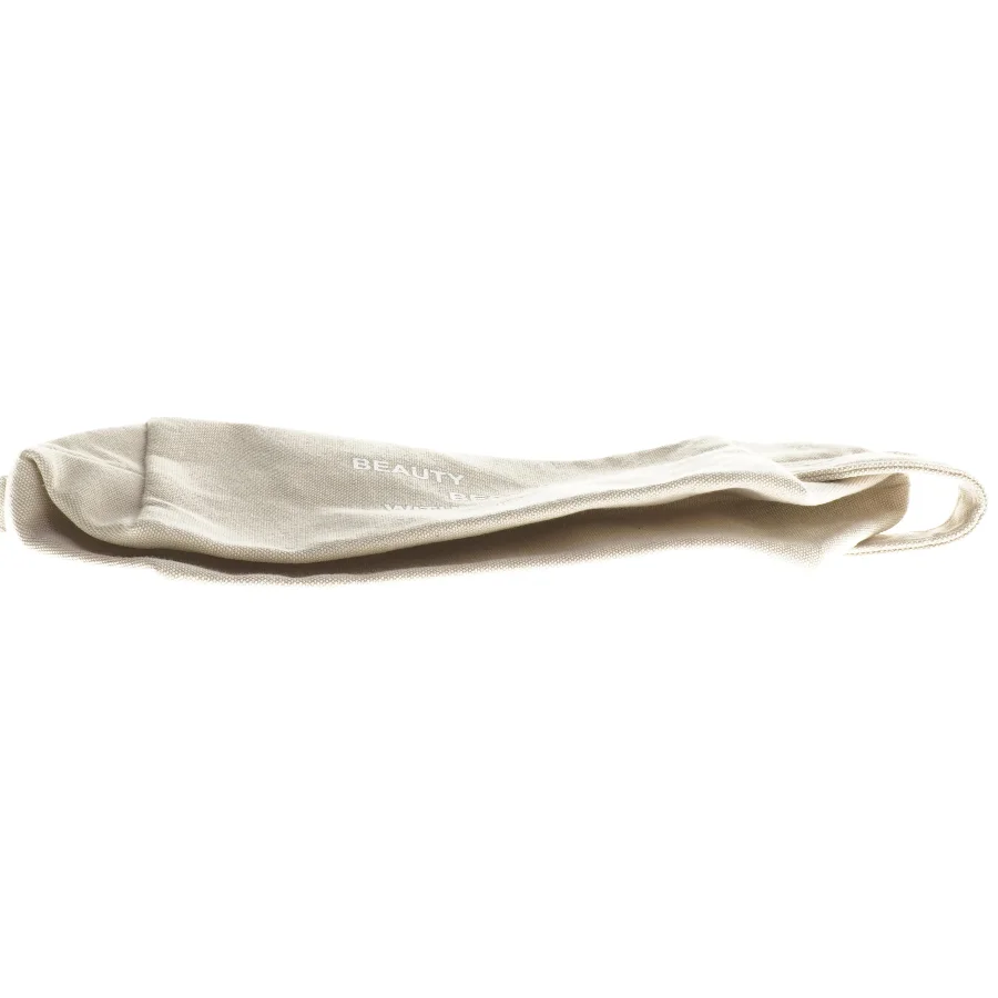 Beige toilettaske med citater fra Paulas Choice (str. 30x12 cm)