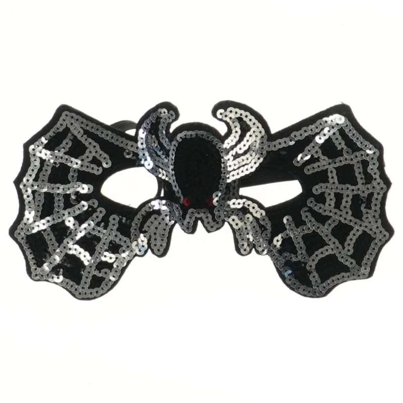 Edderkopmaske med pailletter (str. 20,5x10,5 cm)