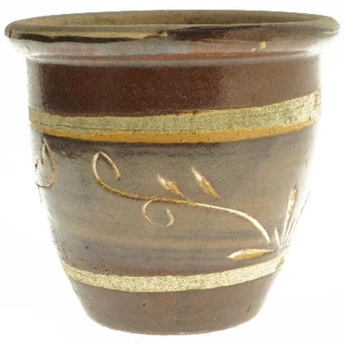 Lerkrukke med dekorative mønstre (str. 17x20 cm)