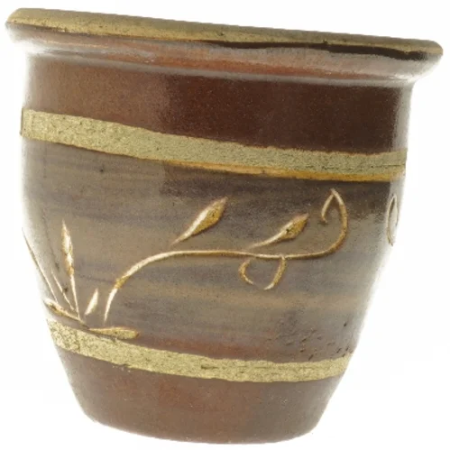 Lerkrukke med dekorative mønstre (str. 17x20 cm)