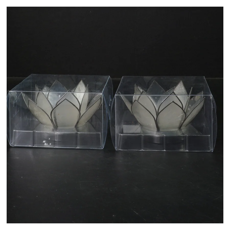 2 Lotus Capiz Lysestager i blomstform fra Imerco (str. Ø 11 cm)