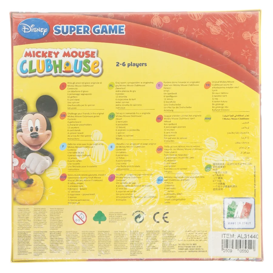Mickey Mouse Clubhouse brætspil fra Disney (str. 25,5x25,5 cm)