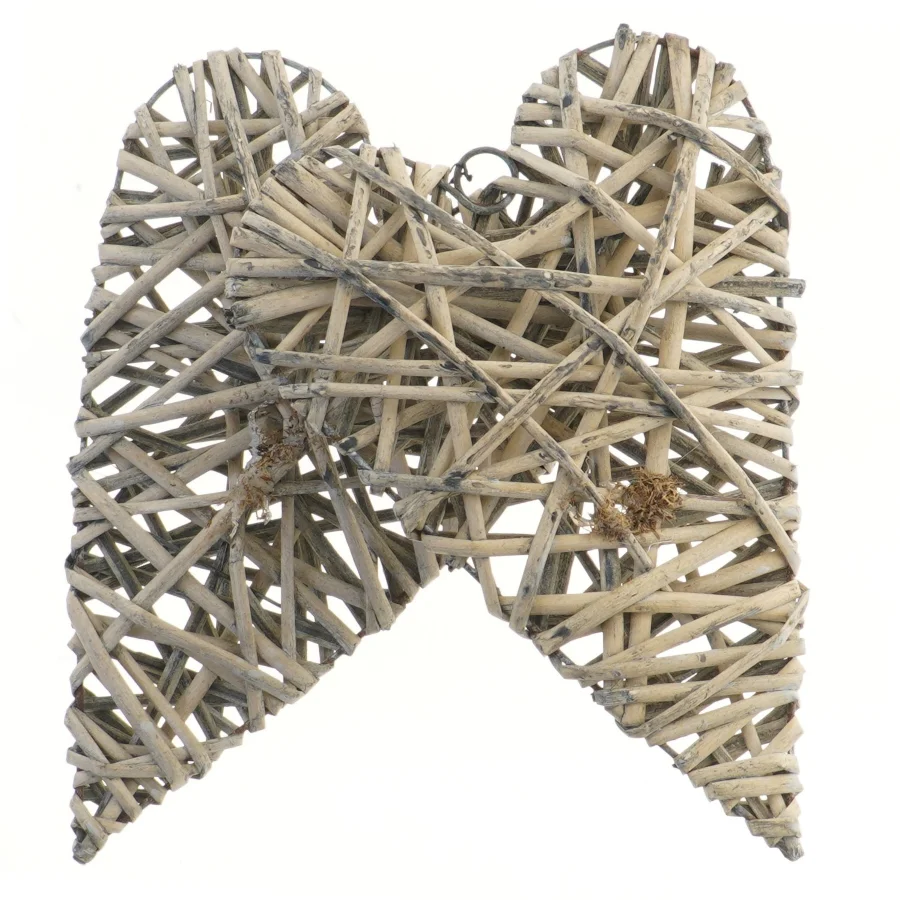 2 Flet hjerter dekoration (str. 2 stk 29,5 cm)