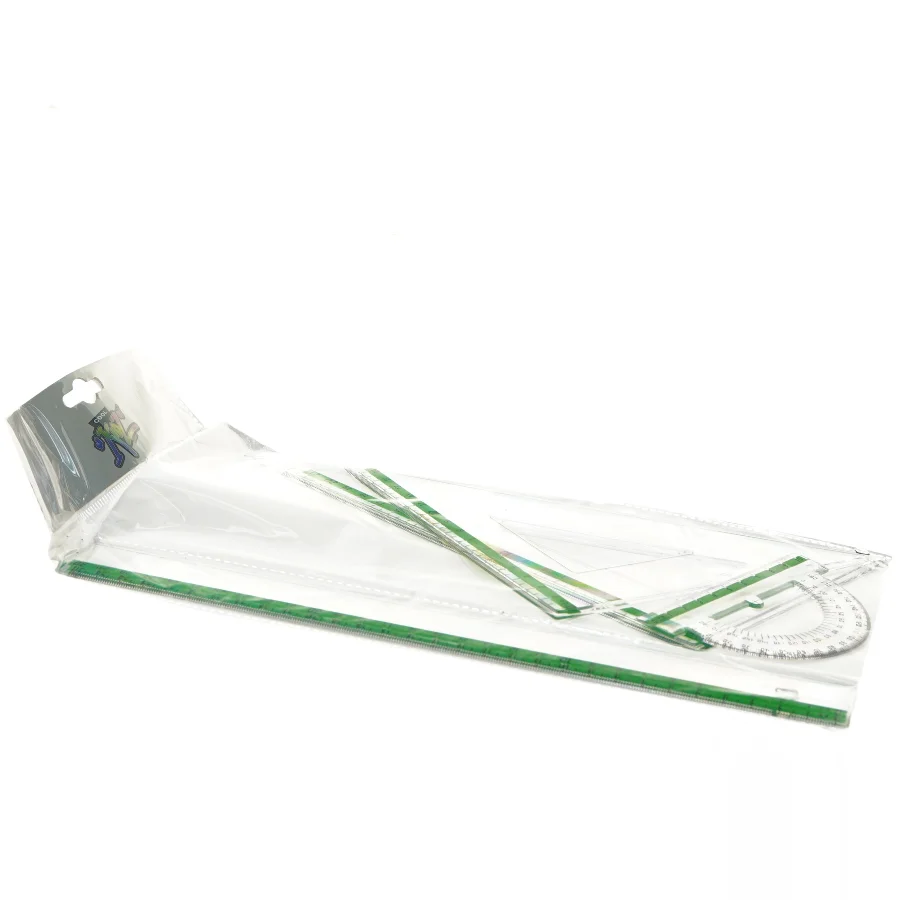 Geometrisæt med lineal og vinkelmåler fra Linex (str. 30 cm)
