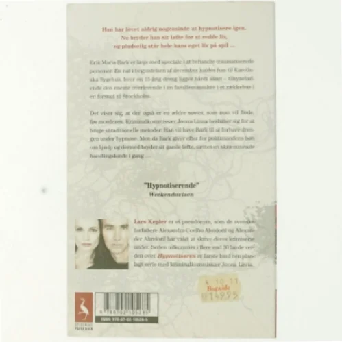 Hypnotisøren af Lars Kepler (Bog)