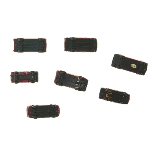 Sæt med 7 røde legetøjsbiler (str. 7 stk 8x3,5 cm)