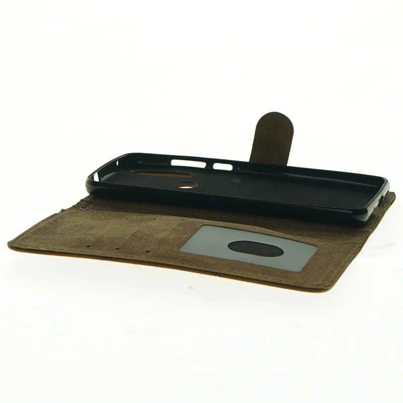 Brun mobilpung til smartphone (str. 16 x 8,5 cm)