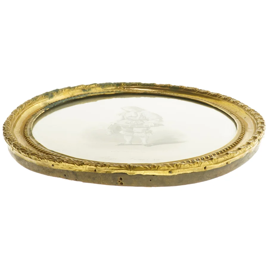 Ovalt billede med guldramme (str. 31,5x26 cm)