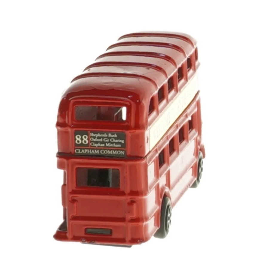 Rød dobbeltdækker legetøjsbus (str. 9x5 cm)