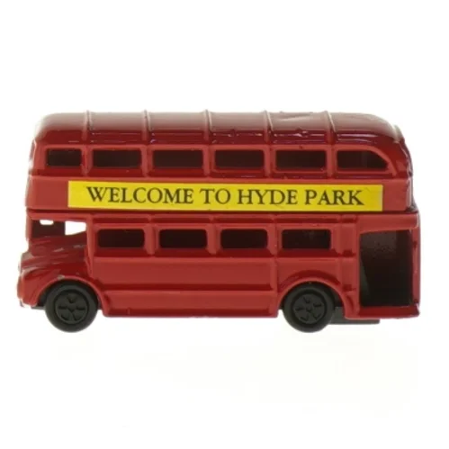 Rød dobbeltdækker legetøjsbus (str. 9x5 cm)