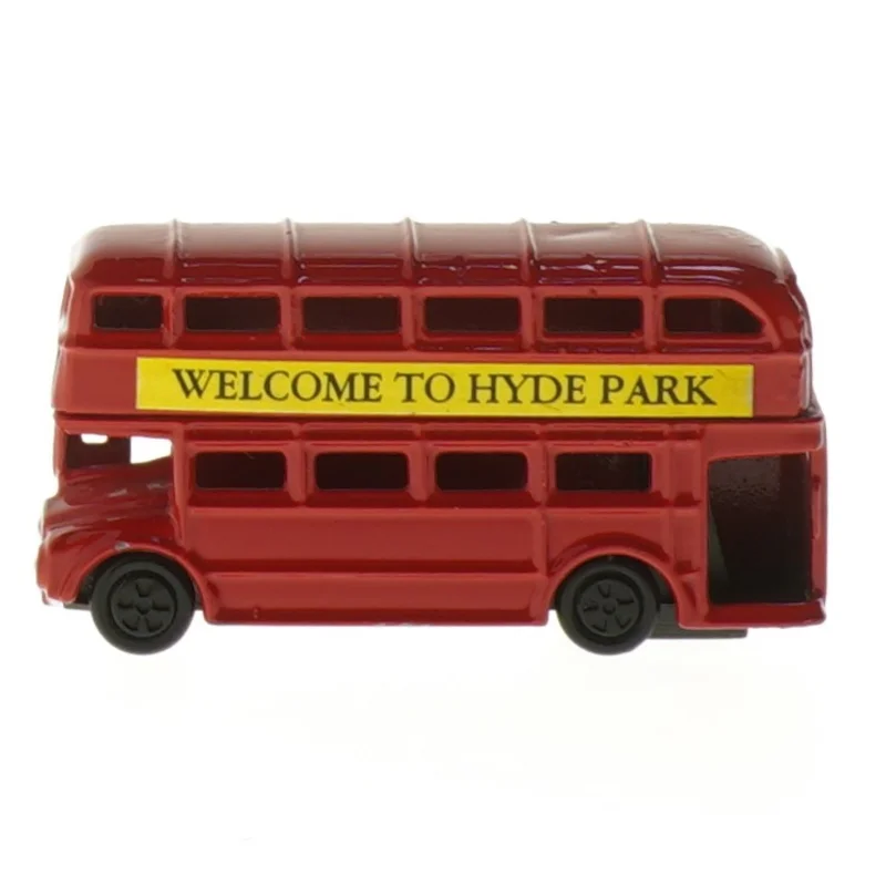 Rød dobbeltdækker legetøjsbus (str. 9x5 cm)