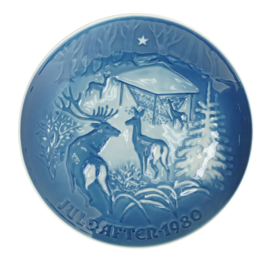 Platte 1980 juleaften fra Bing Og Grøndahl (str. 18 x 18 cm)