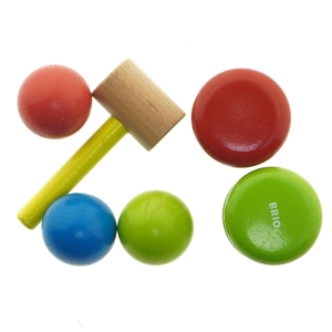 BRIO trælegetøj m. hammer og bolde fra Brio (str. 6 styk)