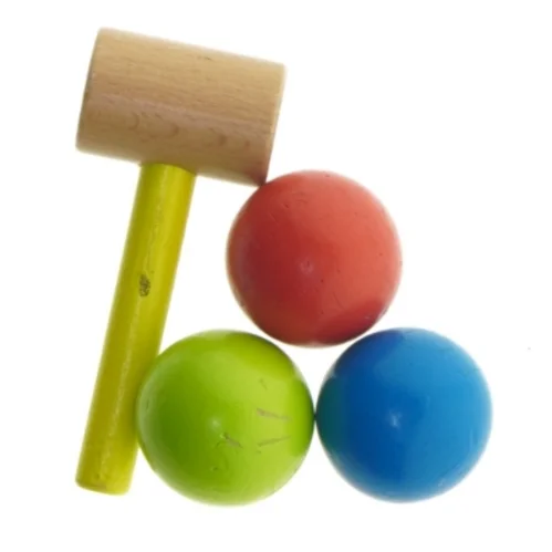 BRIO trælegetøj m. hammer og bolde fra Brio (str. 6 styk)