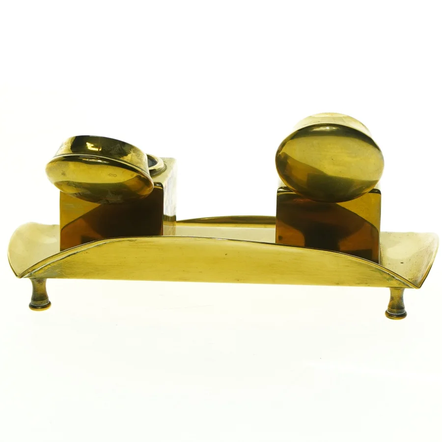 Skrivebordssæt i messing (str. 21 x 15 cm)