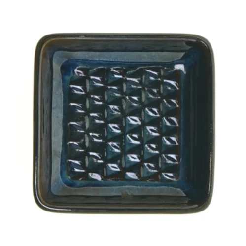 Retro blå keramik askebæger - Søholm (str. 12 x 12 x 3 cm)