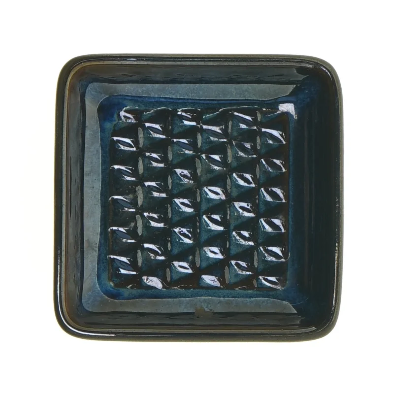 Retro blå keramik askebæger - Søholm (str. 12 x 12 x 3 cm)