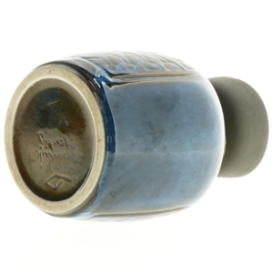 Blå keramikvase fra Søholm (str. 18 cm)