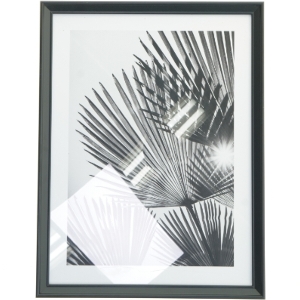 Indrammet sort-hvid foto af palmeblade fra IKEA (str. 42,5x32,5 cm)