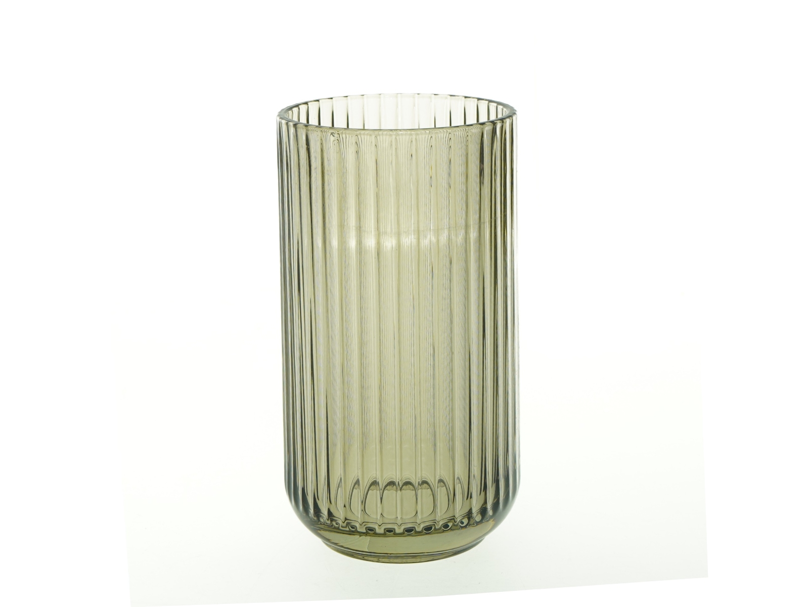 Riflet glas vase fra Lyngby (str. 20 cm)