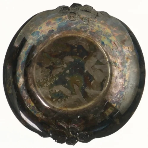 Antik dekoreret skål (str. Ø 24,8 cm)