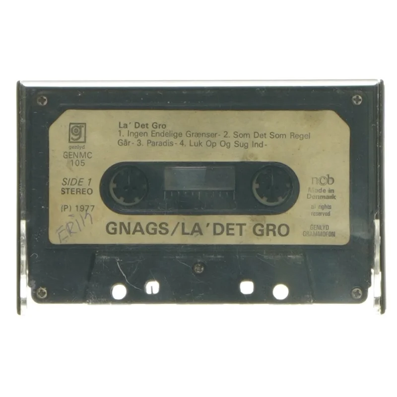 Cassette tape: Gnags / La' Det Gro (str. 11x7 cm)