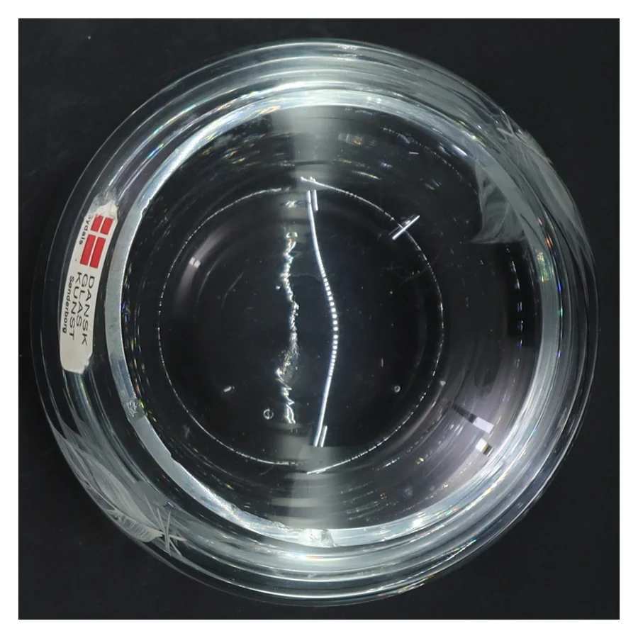 Rund glas vase fra Dansk Glas Kunst (str. Ø 8,5 cm)