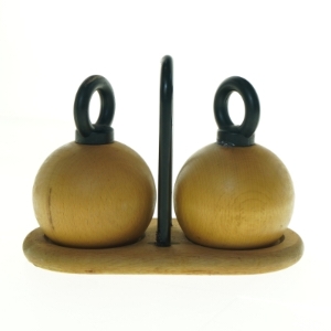 Sal- og pebersæt i træ fra Bodum (str. 22 x, 11 x 16 cm)