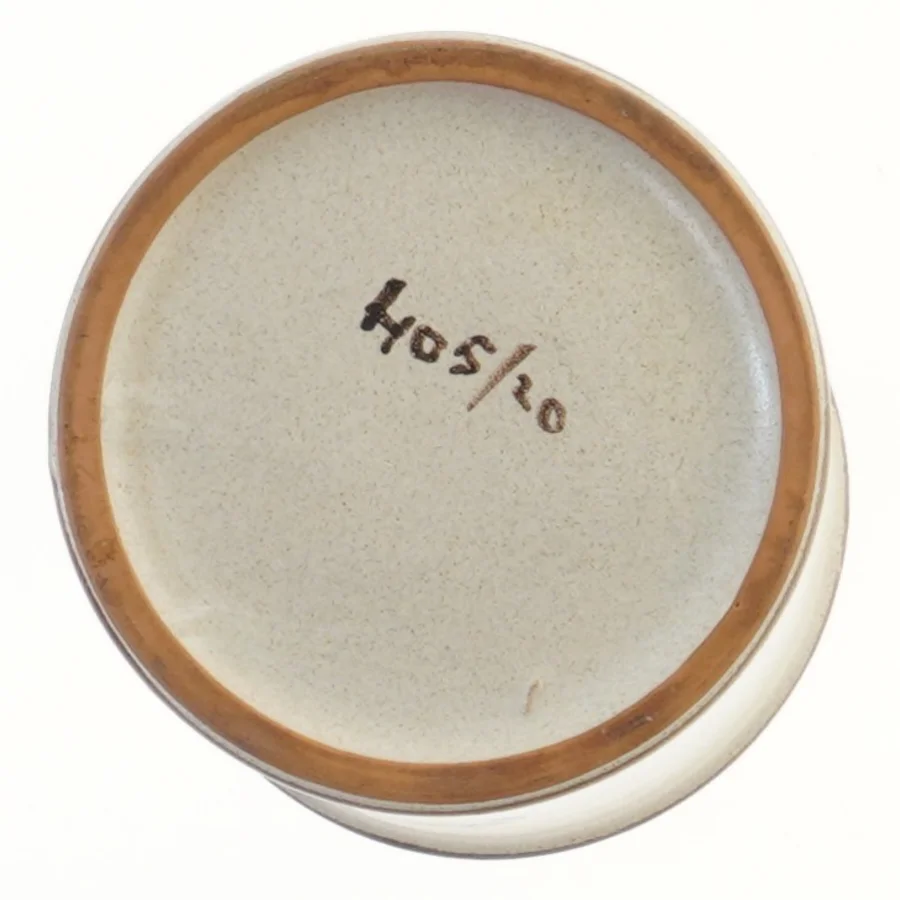 Keramik krukke med låg (str. Ø 12x16 cm)