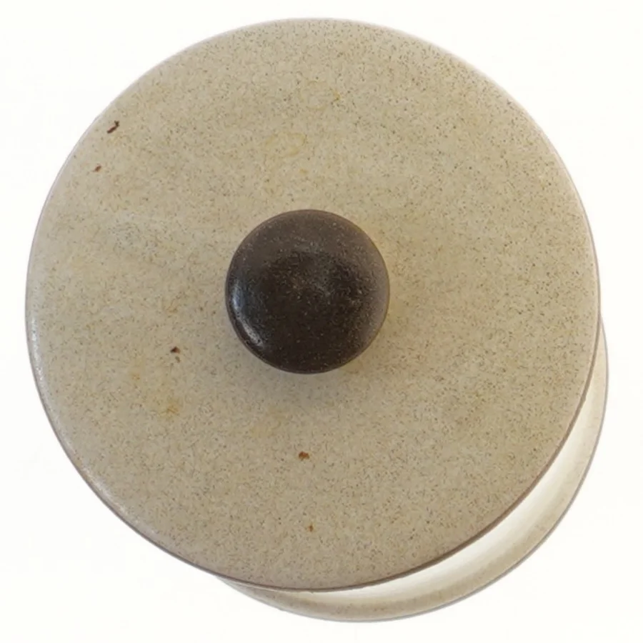 Keramik krukke med låg (str. Ø 12x16 cm)