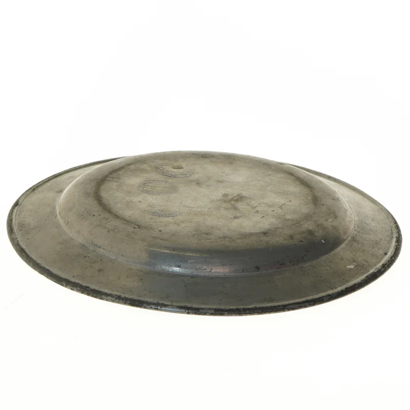 Antik tin tallerken (str. Ø 24 cm)