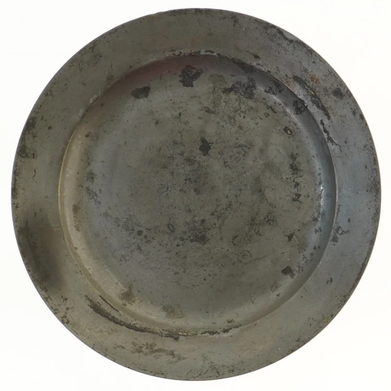 Antik tin tallerken (str. Ø 24 cm)